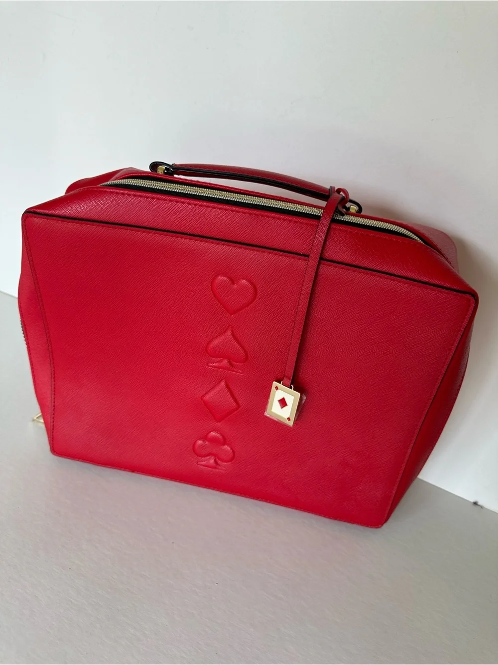 Estee Lauder Playing Cards Symbols Red Large Travel Makeup Bag